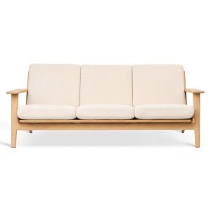 Hans J. Wegner Ge-290/3 - nyslebet Egetræ - Bouclé - forfra