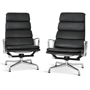 2 stk. Charles Eames EA-222 Softpad stol -krom