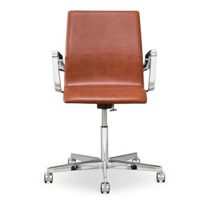 Arne Jacobsen oxford kontorstol alu Classic Brandy