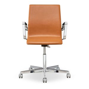 Arne Jacobsen oxford kontorstol alu Classic Cognac