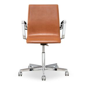 Arne Jacobsen Oxford kontorstol alu legance cognac Anilin
