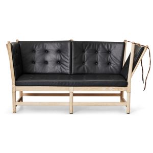 Børge Mogensen Tremmesofa Komplet Renoveret Classic sort semi anilin