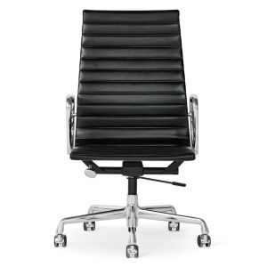 Charles Eames EA-119 Sort Læder Kontorstol 