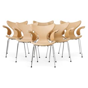 6 stk. Arne Jacobsen Mågen 3208 Vacona Sahara Anilin 