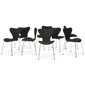 8 stk. Ubrugt Arne Jacobsen 3107 Sort Remix 