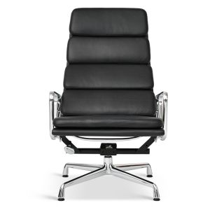 Charles Eames EA-222 Softpad stol -krom med skammel 