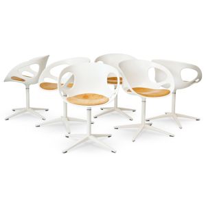 6 stk. Fritz Hansen RIN stol patineret læder