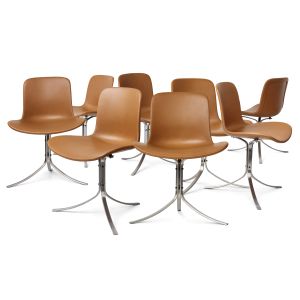 Sæt på 8 stk. Poul Kjærholm Pk-9 - E.Kold Christensen - Elegance Walnut