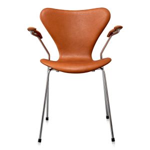 Arne Jacobsen Sjuan 3207 Alaska Cognac Anilin Ny stol