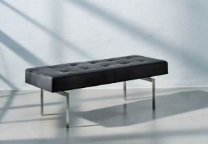 Re•Seat X1 Classic Sort Semi Anilin Rustfrit Stål