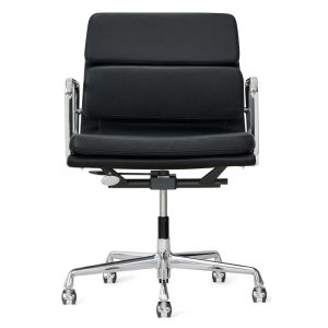 Charles Eames EA-217 Soft Pad Kontorstol - Sort Anilin Læder