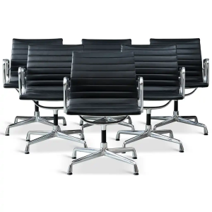 Eames EA-108 sort læder 
