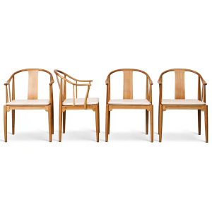 4 stk. Hans J. Wegner Kinastol FH 4283 nyrenoveret