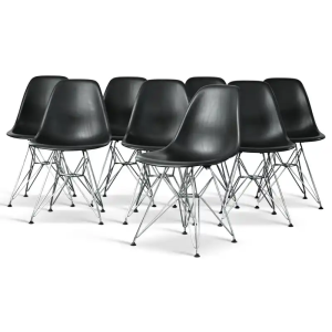 8 stk. Sort Charles Eames DSR