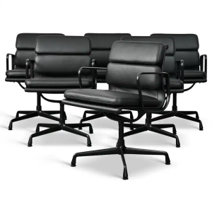 Eames EA-108 sort læder