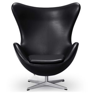 OANVÄND Arne Jacobsen Ägget Alaska Svart Anilin 