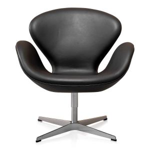 UBRUGT Arne Jacobsen Svanen Nevada Sort Anilin 