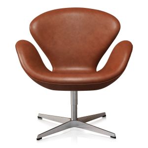 OANVÄND Arne Jacobsen Svanen i Classic Cognac Semianilin Läder