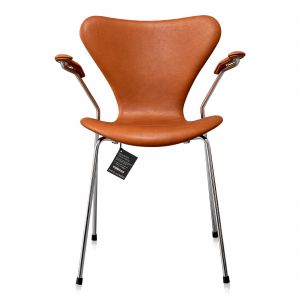 Arne Jacobsen Syveren 3207 Alaska Cognac Anilin ny stol